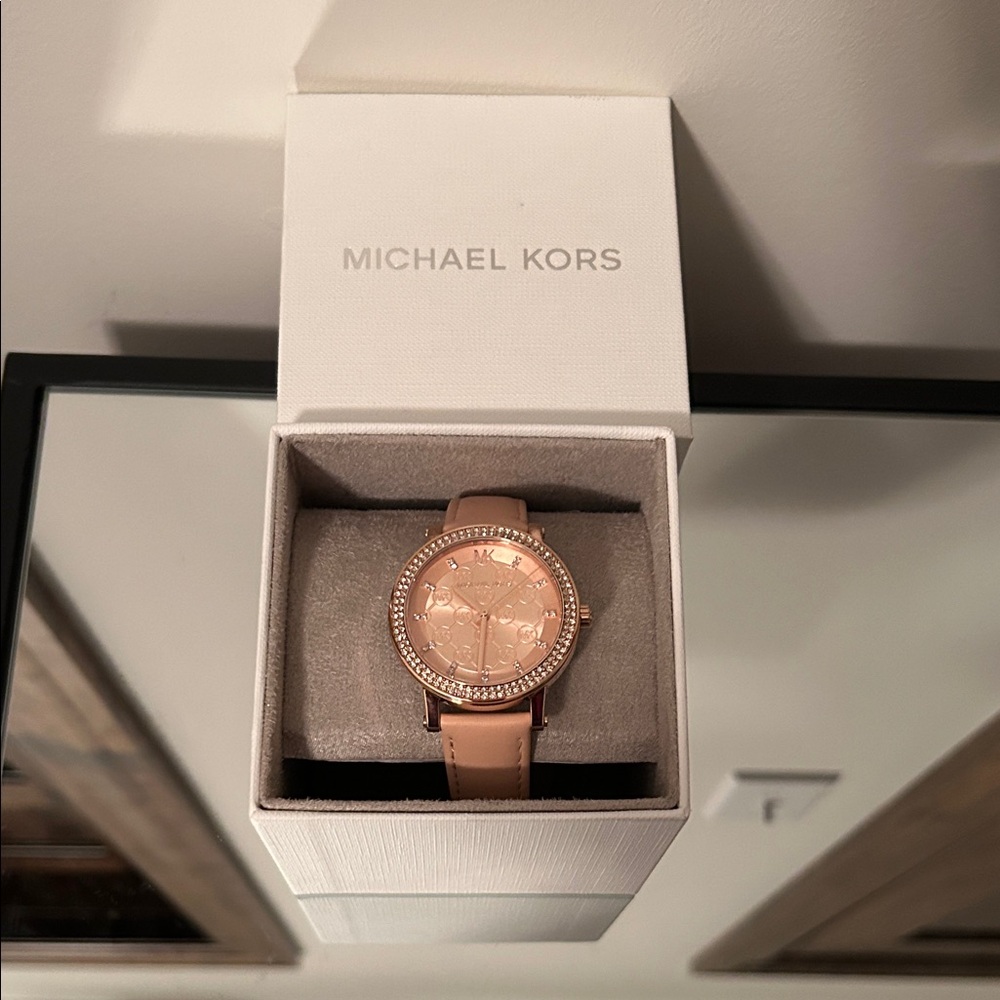 Michael Kors Blush Gold Watch with Leather Strap